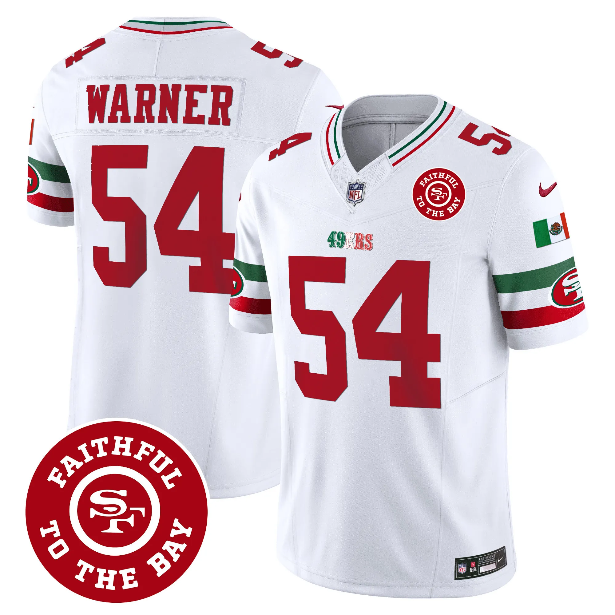 メンズ 49ers メキシコ フェイスフル トゥ ベイ パッチ ベイパー ジャージ - オールステッチ